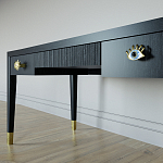 Письменный стол Elsa Dreams Black Шпон дерево с двумя ящиками варинант исполнения - 4 | Loft Concept в Новосибирске