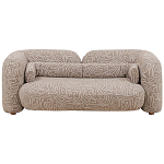 Дизайнерский двухместный диван с мягкими спинкой и подлокотниками светло-коричневый с принтом Madelaine Sofa Cocoa варинант исполнения - 1 | Loft Concept в Новосибирске