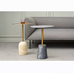 Кофейный столик круглый из мрамора серый Reliable Foundation варинант исполнения - 5 | Loft Concept в Новосибирске