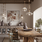 Подвесной светильник со стеклянным плафоном и декоративной вставкой из текстурного камня Tectona  варинант исполнения - 7 | Loft Concept в Новосибирске