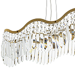 Линейная люстра с подвесками из хрусталя Ludivine Linear Chandelier варинант исполнения - 2 | Loft Concept в Новосибирске
