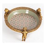 Чаша фарфоровая на бронзовых ножках в виде ангелов Porcelain Angels of Paradise варинант исполнения - 3 | Loft Concept в Новосибирске