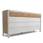 Комод 8 ящиков с подсветкой на рельефном фасаде Warm Industrial варинант исполнения - 2 | Loft Concept в Новосибирске