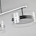 Люстра светодиодная с 4-мя круглыми прозрачными плафонами цилиндрической формы из акрила и стекла с пультом для регулировки света Glass Lamp Chromium варинант исполнения - 2 | Loft Concept в Новосибирске