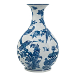 Ваза с мотивами цветущего сада с попугаями Blue Vase Inspired by Nature варинант исполнения - 2 | Loft Concept в Новосибирске