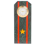 Часы погон ВС подарочные настольные из натурального камня Змеевик Military Clock варинант исполнения - 7 | Loft Concept в Новосибирске