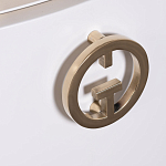 Тумбочка белая овальная с мраморной столешницей Thoroughbass варинант исполнения - 5 | Loft Concept в Новосибирске