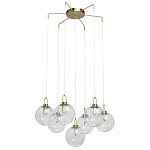 Люстра с 7-ю плафонами из прозрачного стекла в форме шара Orb Cascade  варинант исполнения - 2 | Loft Concept в Новосибирске