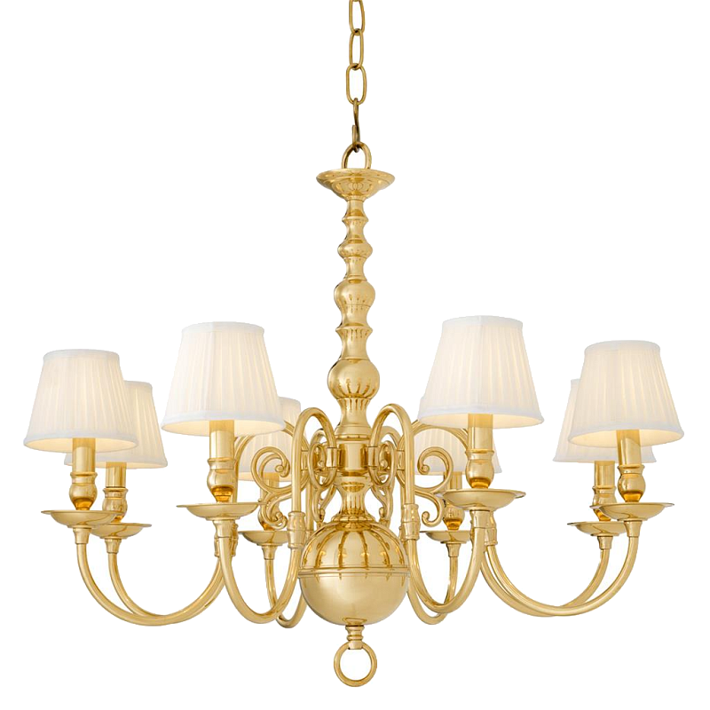 Люстра Eichholtz Chandelier Bourbon Brass Латунь Белый Черный в Новосибирске | Loft Concept 