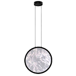 Светодиодный подвесной светильник круглой формы с металлической рамой черного цвета Marble Glow 47 варинант исполнения - 2 | Loft Concept в Новосибирске