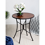 Столик приставной с круглой столешницей на металлическом черном основании Scenical Table варинант исполнения - 2 | Loft Concept в Новосибирске