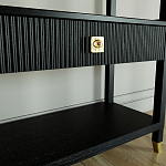 Стеллаж Elsa Dreams Black со стеклянными полками и ящиком варинант исполнения - 5 | Loft Concept в Новосибирске