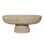 Столик кофейный кремового цвета с овальной столешницей и круглым основанием Cream Dalmen Table варинант исполнения - 1 | Loft Concept в Новосибирске