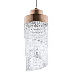 Подвесной светильник со спиралевидным плафоном из акрила Spiral Acrylic Gold Hanging Lamp варинант исполнения - 1 | Loft Concept в Новосибирске