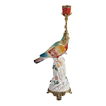 Подсвечник с попугаем из фарфора с бронзовыми элементами Eden Garden варинант исполнения - 3 | Loft Concept в Новосибирске