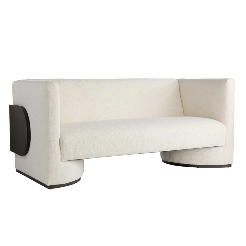 Дизайнерский Двухместный диван Florida Sofa с элегантным деревянным декором Белый Черный Дизайнерский Двухместный диван Florida Sofa с элегантным деревянным декором Белый Черный в Новосибирске | Loft Concept