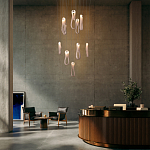 Подвесной светильник белого цвета с изогнутым плафоном Flow Loop варинант исполнения - 8 | Loft Concept в Новосибирске