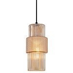 Подвесной светильник со стеклянным рифленым плафоном цилиндрической формы Eliara 13 варинант исполнения - 1 | Loft Concept в Новосибирске