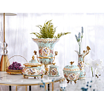 Кувшин с цветочным рисунком и бронзовой ручкой Blue Garden варинант исполнения - 7 | Loft Concept в Новосибирске