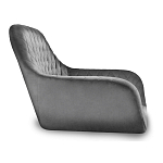 Стул с мягкой серой обивкой из велюра и подъемно-поворотным механизмом на черных колесиках Harper Gray варинант исполнения - 2 | Loft Concept в Новосибирске