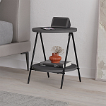 Стол приставной с 2-мя круглыми столешницами цвета антрацит ESSEL SIDE TABLE ANTHRACITE варинант исполнения - 3 | Loft Concept в Новосибирске