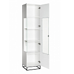 Шкаф-витрина белая с полками и стеклянной дверью Strict Lines варинант исполнения - 2 | Loft Concept в Новосибирске