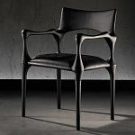 Стул дизайнерский с плетеным сидением Kronos Dining Chair Black варинант исполнения - 3 | Loft Concept в Новосибирске