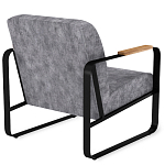 Кресло серый велюр с жесткими подлокотниками на полозьях Ashton варинант исполнения - 3 | Loft Concept в Новосибирске