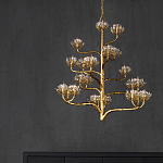 Люстра золотая в виде растения Golden Flower Glade варинант исполнения - 6 | Loft Concept в Новосибирске