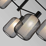 Люстра потолочная с абажурами из металлической сетки Loft Grid Pendant Gold варинант исполнения - 6 | Loft Concept в Новосибирске