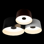 Потолочный светильник с 3-мя цилиндрическими абажурами черного белого и коричневого цвета Urban Dome варинант исполнения - 2 | Loft Concept в Новосибирске