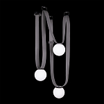 Подвесной светильник с серыми кожаными ремнями и белыми стеклянными плафонами в виде шаров Flos Wireline Lighting варинант исполнения - 2 | Loft Concept в Новосибирске