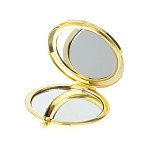 Зеркало карманное складное круглое из натурального камня Малахит с Хризоколлой в подарочной упаковке Gold Stone Mirrors варинант исполнения - 3 | Loft Concept в Новосибирске