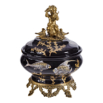 Шкатулка черного цвета с бронзовым ангелом Eden Garden варинант исполнения - 1 | Loft Concept в Новосибирске