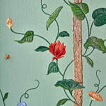Обои с вышивкой ручной работы Floral Lattice Original colourway on wool sateen варинант исполнения - 2 | Loft Concept в Новосибирске