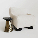 Кресло Cannes с мягкой обивкой букле молочного цвета  варинант исполнения - 2 | Loft Concept в Новосибирске