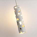 Подвесной светильник с цилиндрическим белым бетонным плафоном Terrazzo Light варинант исполнения - 5 | Loft Concept в Новосибирске
