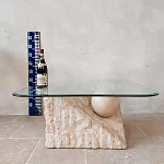 Дизайнерский журнальный стол в виде раковины с жемчужиной под прозрачной столешницей Fahin варинант исполнения - 3 | Loft Concept в Новосибирске