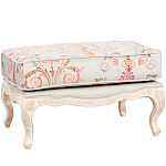 Мягкая банкетка из массива бука серая с растительным орнаментом Raffael Grey Floral Banquette варинант исполнения - 1 | Loft Concept в Новосибирске