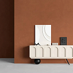 Дизайнерский комод с фактурным фасадом и чёрной ножкой в форме шара Samanta варинант исполнения - 2 | Loft Concept в Новосибирске