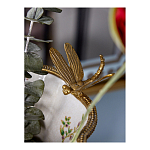 Ваза из фарфора черная с цветочной росписью и бронзовой стрекозой Spring Garden варинант исполнения - 6 | Loft Concept в Новосибирске