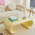 Дизайнерский журнальный стол жёлтый округлой формы Bonyn варинант исполнения - 1 | Loft Concept в Новосибирске