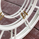 Зеркало настенное в белой металлической раме в виде часов Mirror Tower Clock варинант исполнения - 3 | Loft Concept в Новосибирске