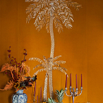 Обои с вышивкой ручной работы Deco Palms Original colourway on velvet 2 варинант исполнения - 2 | Loft Concept в Новосибирске