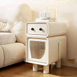 Тумбочка прикроватная с ящиком и стеклянной дверцей Робот Robot Bedside варинант исполнения - 2 | Loft Concept в Новосибирске