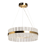 Люстра круглая золотого цвета с прозрачными рельефными стеклянными вставками Textured Glass Chandelier варинант исполнения - 2 | Loft Concept в Новосибирске