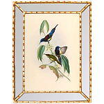 Постер с изображением птиц и цветов в зеркальной раме Blooming Birds Poster варинант исполнения - 5 | Loft Concept в Новосибирске