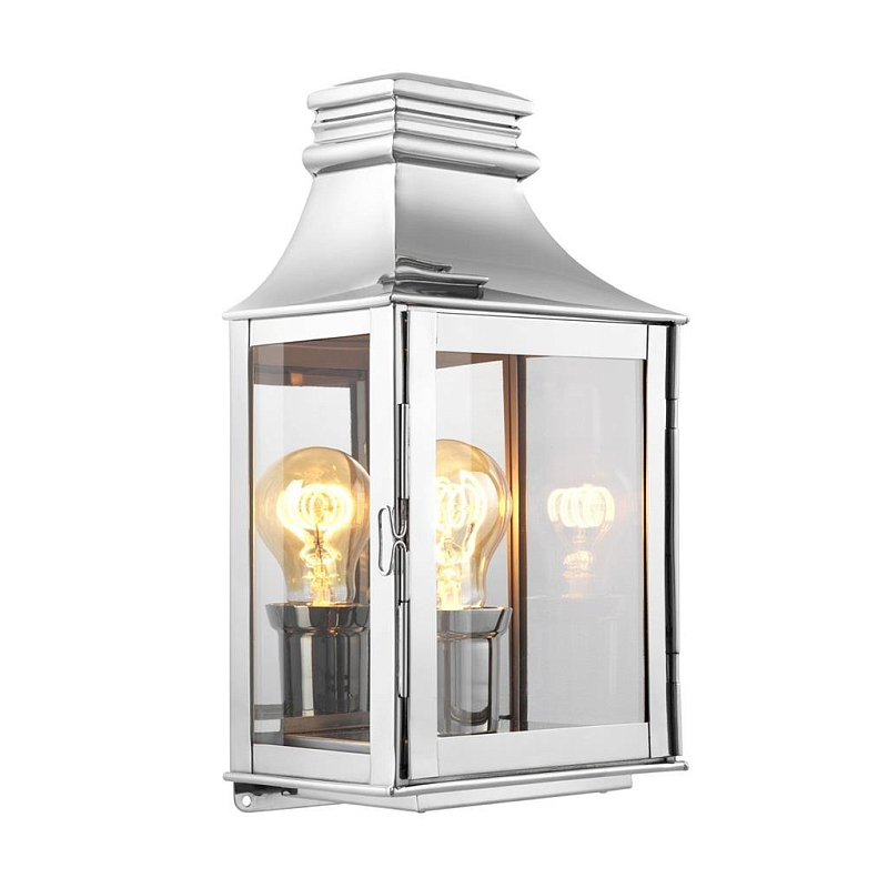 Бра Eichholtz Wall Lamp Primo S Nickel Никель Прозрачное Стекло в Новосибирске | Loft Concept 