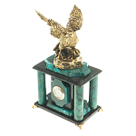 Часы настольные из натурального камня с декором в виде орла Eagle Stone Clock варинант исполнения - 6 | Loft Concept в Новосибирске