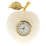 Часы настольные в виде яблока из натурального камня Оникс Stone Clock варинант исполнения - 3 | Loft Concept в Новосибирске